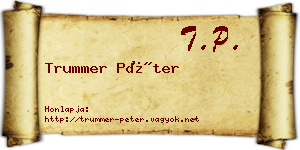 Trummer Péter névjegykártya