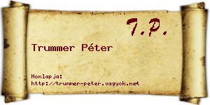 Trummer Péter névjegykártya